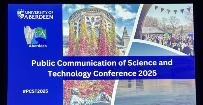 PCST-konferenssin visuaalinen aloitusdia. Kuva: Marjo Honkaranta.