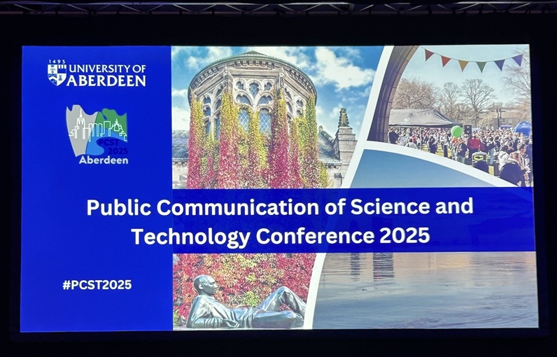 PCST-konferenssin visuaalinen aloitusdia. Kuva: Marjo Honkaranta.