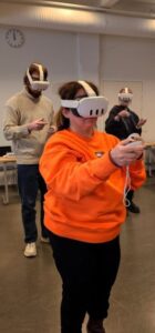 Students trying virtual reality sculpting